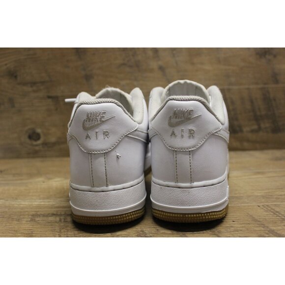 Nike Air Force 1  Nike Air Force‎ 1 \'07 low top OG white leather gum sole athletic sneakers 11.5